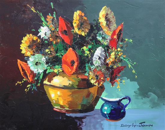 § Cecil Rochfort DOyly John (1906-1993) Flowers and Blue Jug, illustrated Kelleway & Mayhew - DOyly John Living In The Sun, p.64 13.5